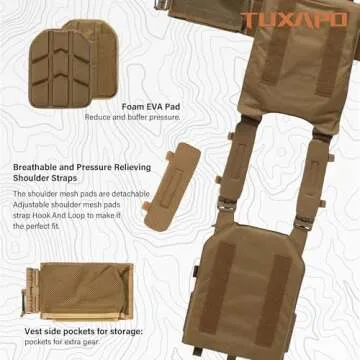 Tuxapo Tactical Molle Vest Lightweight Adjustable for Men