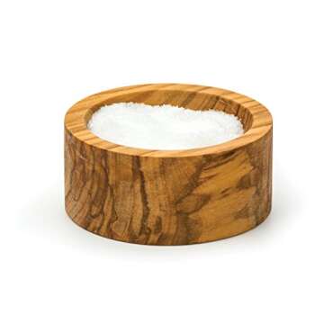 RSVP International Olive Wood Condiment Pinch Bowl, 3" | Rustic, Natural Authentic Italian Olive Woo...