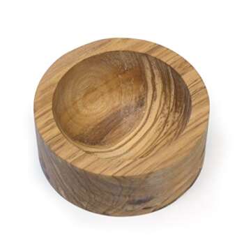 RSVP International Olive Wood Condiment Pinch Bowl, 3" | Rustic, Natural Authentic Italian Olive Wood | Classic Style for Kitchens, Tables, & More | Functional for Salts, Peppers, & Herbs