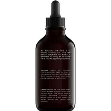 New York Biology Hyaluronic Acid Serum for Face with Vitamins C and E - Professional Strength Hydrating Serum for Dry Uneven Skin - 4 Fl oz