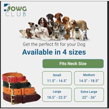 Genuine Leather Dog Collar | Full Grain, Heavy Duty, Comfortable, Padded, Strong | Best for Pups, Small, Medium, Large & XL Breeds (X-Large (Fit Neck Size 22"-26"), Tan)