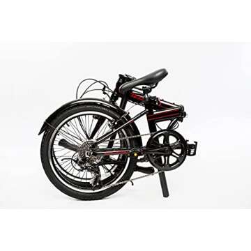 ZiZZO Via 20” Folding Bike - Lightweight Aluminum Frame, Shimano 7-Speed (Black)