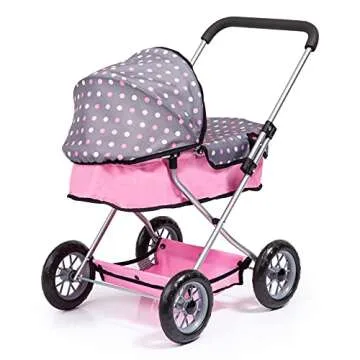 Bayer Smarty Modern Doll's Pram Set with Travel Bed for 18" Dolls - Includes Blanket, Pillow, Table ...