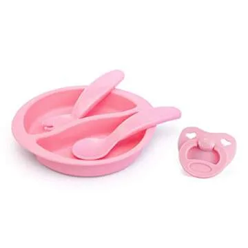 Bayer Smarty Modern Doll's Pram Set with Travel Bed for 18" Dolls - Includes Blanket, Pillow, Table Seat, Feeding Set & More