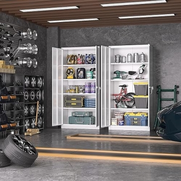 Greenvelly Metal Storage Cabinet - Durable & Secure 72"