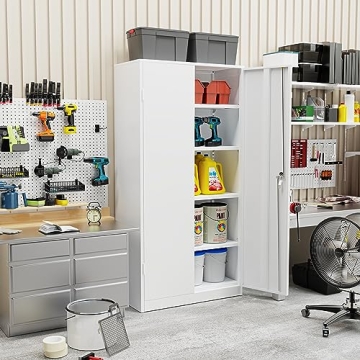 Greenvelly Metal Storage Cabinet - Durable & Secure 72"