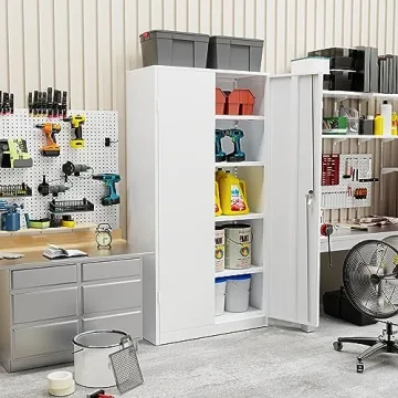 Greenvelly Metal Storage Cabinet - Durable & Secure 72"