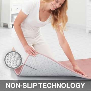 Genteele Memory Foam Bath Mat Non Slip Absorbent Super Cozy Velvet Bathroom Rug Carpet (17 inches X ...