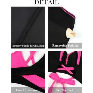 Blooming Jelly High Waisted Bikini Sets for Women Modest Two Piece Swimsuit Curvy Neon Bathing Suit 2025 (M, Orange Pink)