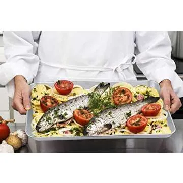 TeamFar Stainless Steel Baking Sheets - Non-toxic & Durable