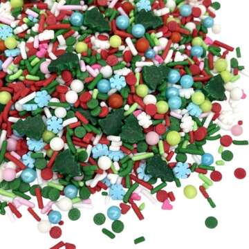 Manvscakes | 4 oz Vintage Christmas sprinkles | Cake sprinkle | Cookie sprinkles | Baking | Holiday sprinkles | Pink and green sprinkle