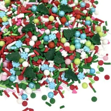 Manvscakes | 4 oz Vintage Christmas sprinkles | Cake sprinkle | Cookie sprinkles | Baking | Holiday sprinkles | Pink and green sprinkle