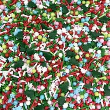 Manvscakes | 4 oz Vintage Christmas sprinkles | Cake sprinkle | Cookie sprinkles | Baking | Holiday sprinkles | Pink and green sprinkle