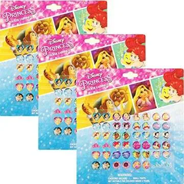Disney Princess Kids Sticker Earrings | Pack of 72 Pairs