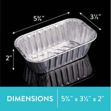 DOBI Aluminum Mini Loaf Pans (50 Pack) - Disposable Aluminum Foil 1 lb Mini Loaf Baking Pans, Small ...