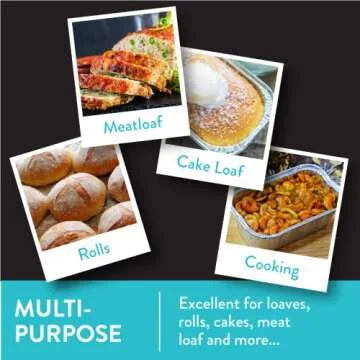 DOBI Aluminum Mini Loaf Pans (50 Pack) - Disposable Aluminum Foil 1 lb Mini Loaf Baking Pans, Small Bread Tins - 6" X 3.5" X 2"