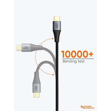 CableCreation Short USB C to USB C 60W Charger Cable