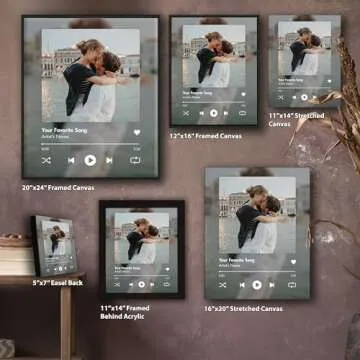 Personal-Prints CUSTOM SONG | Custom Song Title and Photo Wedding Wall Art Gift | Personalized Photos & Song | Anniversary, Wedding, Valentine's Day Gift (8"x10" Easel Backed Canvas)