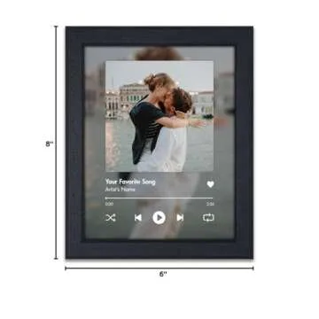 Personal-Prints CUSTOM SONG | Custom Song Title and Photo Wedding Wall Art Gift | Personalized Photos & Song | Anniversary, Wedding, Valentine's Day Gift (8"x10" Easel Backed Canvas)