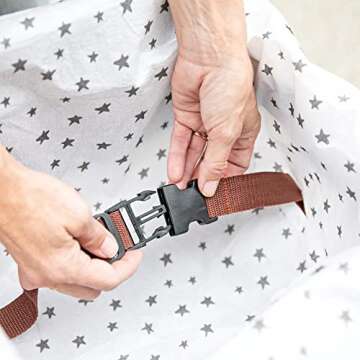 J.L. Childress Healthy Habits Disposable Restaurant High Chair Covers - 12 Count - Individually Wrapped Baby Seat Covers - Covers All Surfaces - Stars/Hearts/Arrows