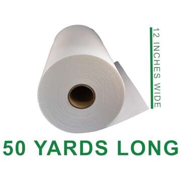 H.B.I. Products Cut Away Embroidery Stabilizer 12” x 50 Yd Roll – 2.5 Ounce Cutaway