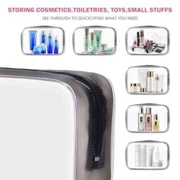 6 Pack Clear Travel Toiletry Bags for Ultimate Organization