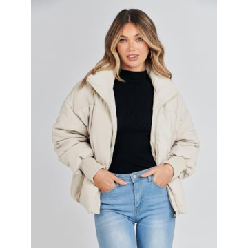 MEROKEETY Women's 2024 Stylish Winter Puffer Jacket