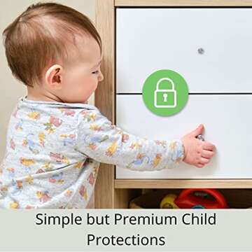 6-Pack Magnetic Baby Proof Cabinet Locks by Moonybaby, White