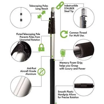 STAUBER Bulb Changer with 20 ft Pole and Suction Cup