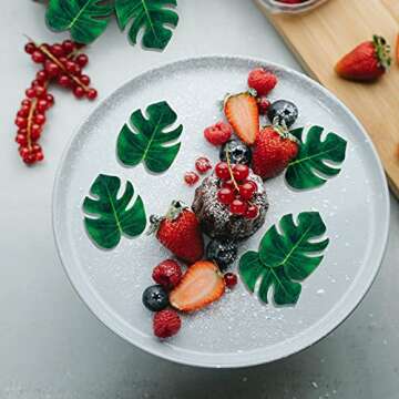 Tropical Turtle Leaves Cupcake Toppers 48pcs