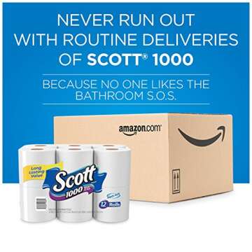 Scott 1000 Sheets Per Roll Toilet Paper, Bath Tissue, 20 Rolls