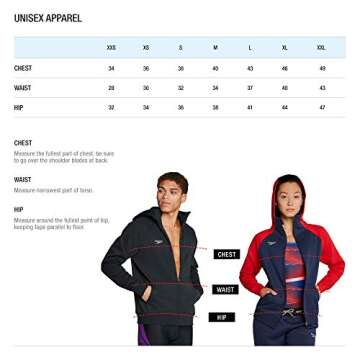 Speedo Unisex-Adult Parka Jacket Fleece Lined Team Colors, Navy/Grey, XX-Small