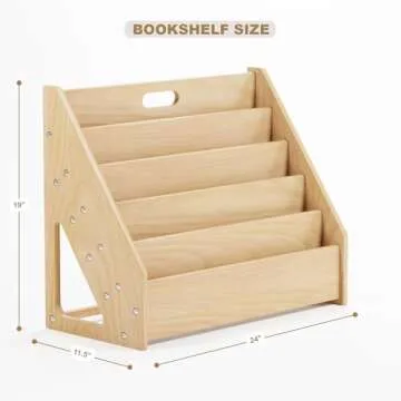 ERUGI Front-Facing Montessori Bookshelf,5 Tier Book Display Shelf for Toddler,Kids Storage Magazine ...