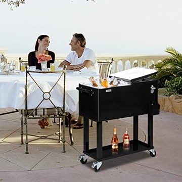 VINGLI 80 Quart Portable Patio Drink Cooler Cart