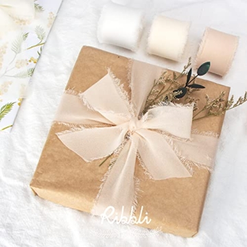 Elegant Ribbli White Chiffon Ribbon for Weddings and Gifts