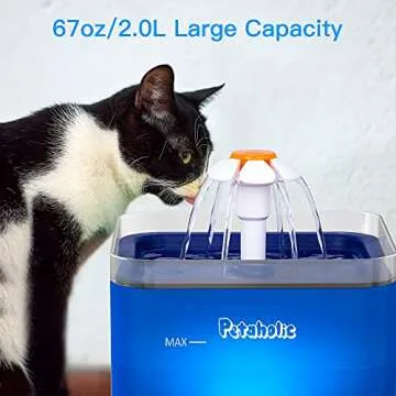 Petaholic Cat Water Fountain with LED Light and Filters