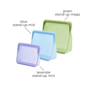 Stasher Silicone Reusable Food Storage Bags, 3-Pack