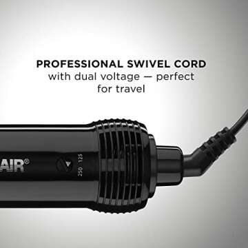 Conair 2-in-1 Hot Air Curling Combo, Includes 1.5-inch Curl Brush and 1-inch Aluminum Bristle Brush