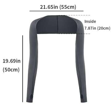 Women Cooling Shawl Arm Sleeve with Finger Hole, Comfortable & Breathable, Anti-UV, Ladies Sun Protection Cooler Shrug (Black)