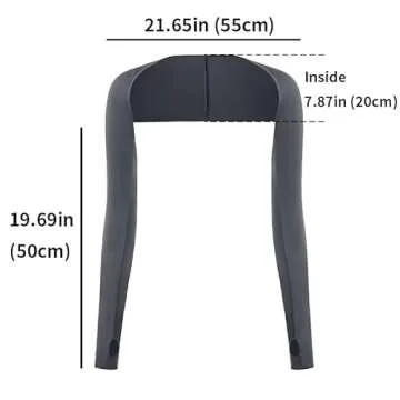 Women Cooling Shawl Arm Sleeve with Finger Hole, Comfortable & Breathable, Anti-UV, Ladies Sun Protection Cooler Shrug (Black)