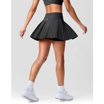 SANTINY Pleated Tennis Skirt for Women with Pockets Shorts Women's High Waisted Lightweight Athletic...