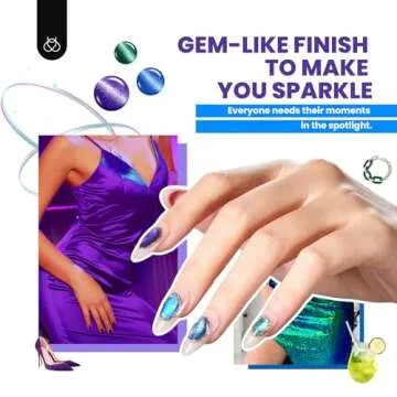 Beetles 20 Colors Cat Eye Gel Nail Polish Set with Base Gel and Matte Glossy Top Coat, Nude Pink Green Blue Nail Polish Lush Velvet with Magnet Soak Off LED Manicure Salon DIY Art Gifts for Her