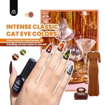 Beetles 20 Colors Cat Eye Gel Nail Polish Set with Base Gel and Matte Glossy Top Coat, Nude Pink Green Blue Nail Polish Lush Velvet with Magnet Soak Off LED Manicure Salon DIY Art Gifts for Her
