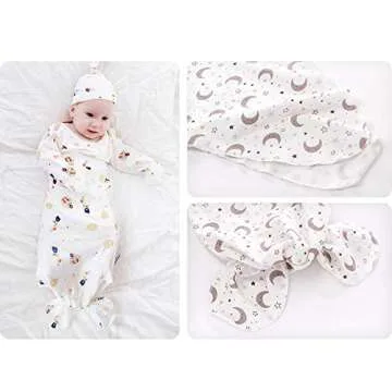 Buy Newborn Knotted Nightgown & Hat Set 3 Pack