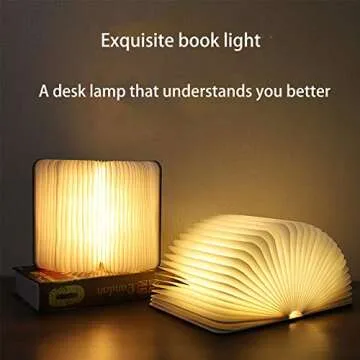 AVGVLIJ Lamp Book, Folding Mood Light, Novelty LED Night Light USB Large Capacity Eechargeable, Home & Office Decor Gift Ideas (Large)
