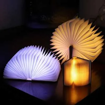 AVGVLIJ Lamp Book, Folding Mood Light, Novelty LED Night Light USB Large Capacity Eechargeable, Home & Office Decor Gift Ideas (Large)