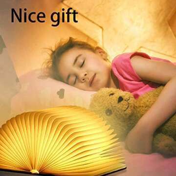 AVGVLIJ Lamp Book, Folding Mood Light, Novelty LED Night Light USB Large Capacity Eechargeable, Home & Office Decor Gift Ideas (Large)