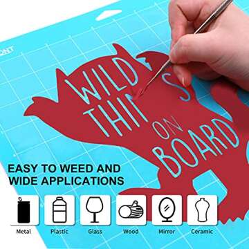 HTVRONT Red Permanent Vinyl Roll - 12" x 50 FT Matte Red Adhesive Vinyl for Cricut, Silhouette, Came...