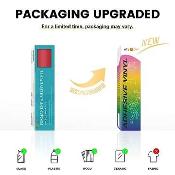 HTVRONT Red Permanent Vinyl Roll - 12" x 50 FT Matte Red Adhesive Vinyl for Cricut, Silhouette, Cameo Cutters, Red Vinyl Roll for Signs, Scrapbooking, Craft, Die Cutters