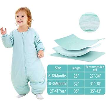 RESTCLOUD Baby Sleep Bag with Feet Winter, Wearable Blanket with Legs, Sack for Toddler Thicken 2.5 ...